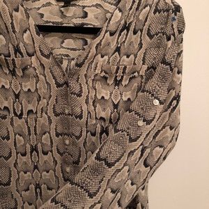 Express Snake Print Portifino Button Down Size S